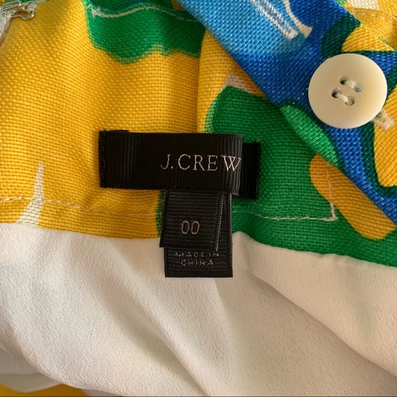J. Crew Morning Floral Shift Mini Dress Green Yellow Sz 00 - Picture 15 of 16